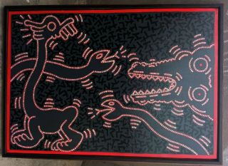 Acrylic On Canvas By Keith Haring 1982
