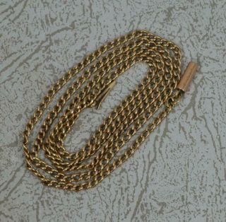 Victorian Solid 9ct Gold 19 1/2 " Long Necklace Chain