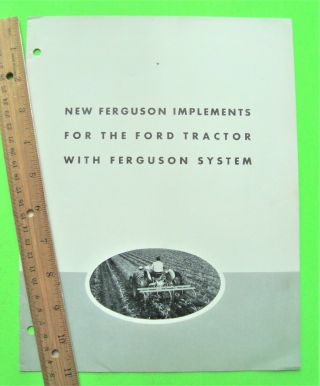 1941 Ford Ferguson Implements For Ford Farm Tractors Brochure 12 - Pgs Harrow Plow
