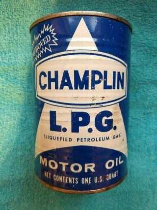 Vintage Champlin Lpg Motor Oil Qt.  Metal Can