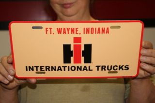 Ih International Harvester Trucks Farm Gas Oil Embossed Metal License Plate Sign