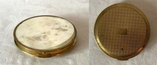 Vintage Brass Ladies Make Up Compact Crown Logo On Back.  7.  5 Cm Diameter Approx
