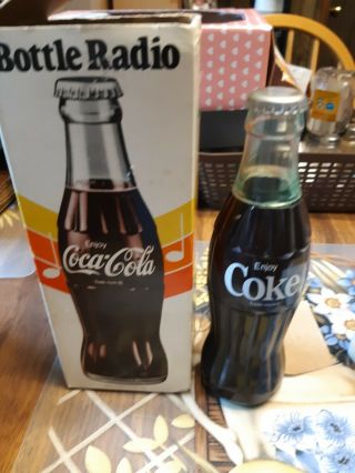 Vintage Coke Coca - Cola Bottle Radio W/original Box