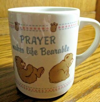 Abbey Press Mug " Prayer Makes Life Bearable " Bear Cup - Christian Collectible 503