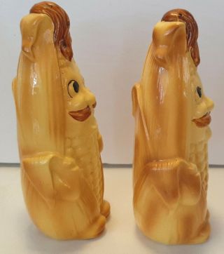 Vintage Anthropomorphic Salt and Pepper Shakers Corn on Cob Made in Japan 2