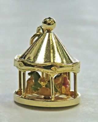 Vintage 14k Gold Moveable Merry Go Round Charm
