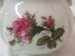 Vintage Japan Moss Rose porcelain small Sugar Bowl with Lid 2