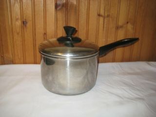 Vintage Farberware 2.  5 Qt Saucepan Pot Aluminum Clad Stainless Usa With Lid