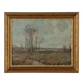 Oil Painting American Impressionist Signed O/c 19th Century Frame