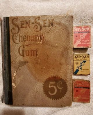 Sen - Sen Chewing Gum Book Box And 3 10 Cent Packs And A 5 Cent Pack 2