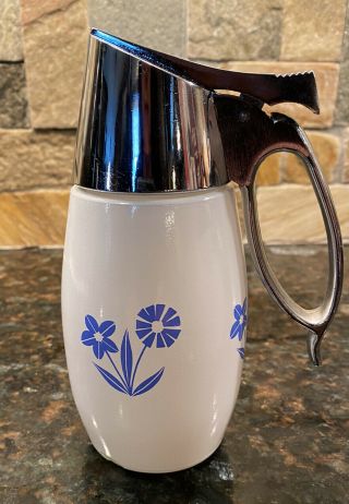 Vintage Gemco Blue Cornflower Glass Sugar Shaker Dispenser,  Made In Usa