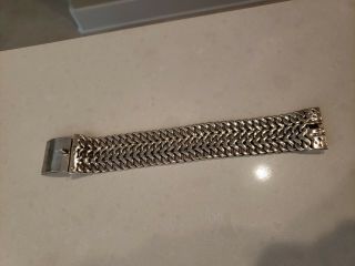 Heavy 128.  9g Sterling Bracelet Silver Wide Mesh Braid Rodolfo Espinoza Taxco Reh