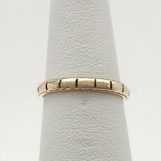 Art Deco 18k Gold Etched Wedding Anniversary Band Ring Pinky