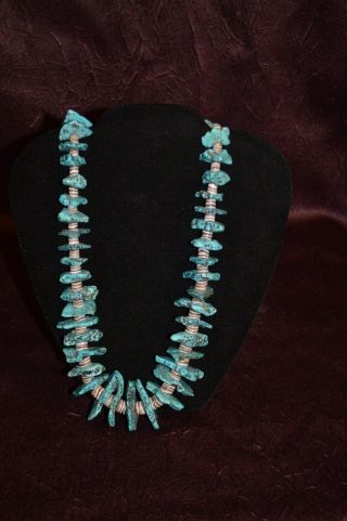 Two Vintage Rough Cut Turquoise and Natural Bead Shamanic Necklaces 6