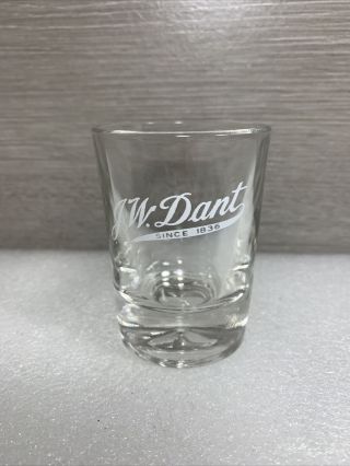 Vintage J W Dant Glass “since 1836” Large Shot Glass 3”