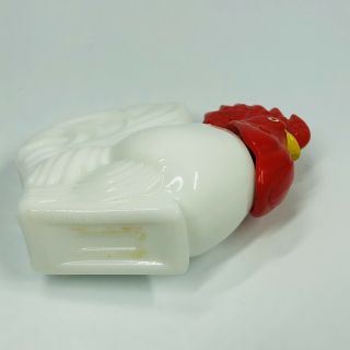 Vintage 1970 ' s Avon Milk Glass Rooster Cock Hand Cream Decanter,  empty 6 oz (Y) 3