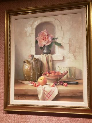 Robert Chailloux Still Life Oil Painting On Canvas.