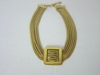 Vintage Givenchy Gold Tone Choker Chain Logo Necklace