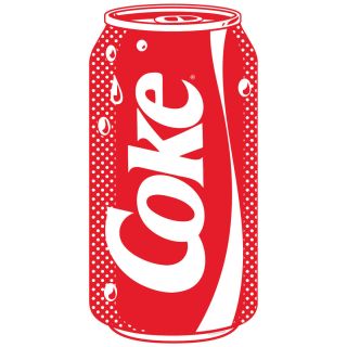 Coke Can 1980s Style Pop Art Coca - Cola Decal 12 X 24 Kitchen Decor
