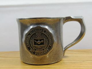 Pew Ta Rex Central Michigan University Seal Metal Mug Cup Pewtarex Mt.  Pleasant