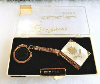 Vintage Royal House Of Edward Solid Perfume Book Keychain Locket Pendant Compact