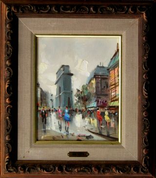 Listed Antoni Devity Impressionist Paris Street View Older Oil Painting No Res.