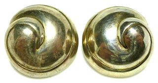 Patricia Von Musulin Large Sterling Silver Shell Clip Earrings Pair Set Heavy