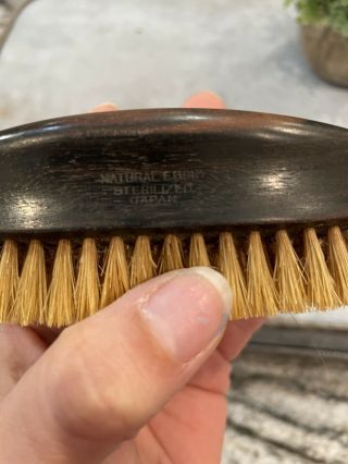 Antique Hand Made Real Ebony Pure Bristles Clothes Brushes 2