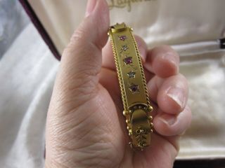 Victorian 9ct Gold Rose Cut Diamond Ruby Bracelet