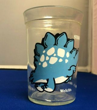 1988 Vintage Welch’s Collectible Jelly Jar Glass Stegosaurus And Babies
