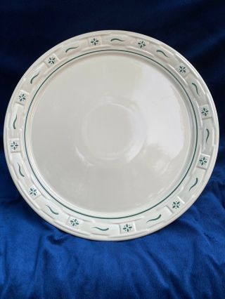 Longaberger Pottery - Woven Traditions Heritage Green Serving Platter - 14 1/2”