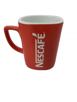 Nescafe Coffee Red Mug Cup Malaysia Promotional Standard Mid Logo 3.  5 " Tall