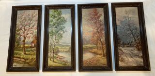 (4) Mcm Vintage “c.  Regan” Four Seasons Art Prints By Nu - Dell Plastics Corp