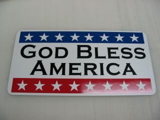God Bless America Metal Sign Vintage Style Usa Flag Banner American Made