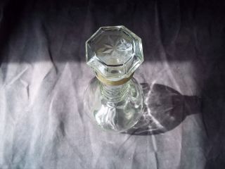 Vintage Round Glass Liquor Bottle/Decanter with Star Pattern 10 - 1/2 