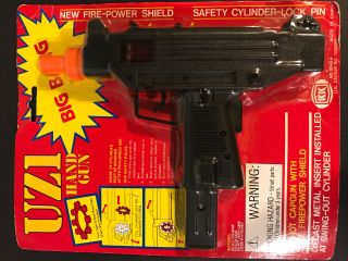 Kk 1986 Cap Gun 8648 Big Bang Uzi Hand Gun Cap Toy Collectable Vtg Nos
