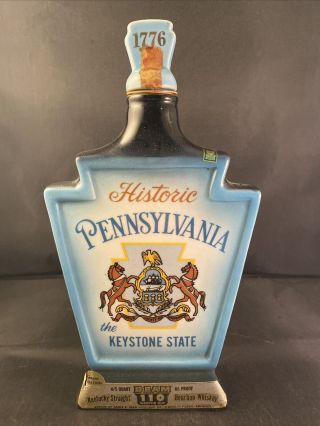 Vintage 1967 Jim Beam Historic Pennsylvania Regal China Bourbon Whiskey Decanter
