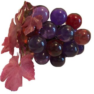Vintage Driftwood Purple Grape Cluster Lucite Acrylic Grapes Mcm 60s