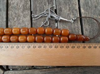 Amber Rosary Islamic Prayer 33 Beads Misbaha Tasbih 81gr Fine Vintage German Old 6