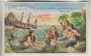 Vintage Advertising Card - Ayers Hair Vigor - Dr J.  C.  Ayer & Co - Lowell Ma.