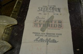 Vtg Pfister Hybrids Seed Corn Sack,  J.  M.  Hunt,  Ackley,  Iowa; Faded