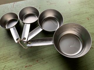Set Of 4 Vintage Foley Stainless Steel Stacking Measuring Cups
