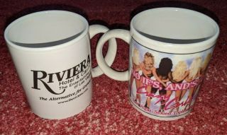Riviera Hotel & Casino Crazy Girls Souvenir Coffee Mug Cup Las Vegas Set
