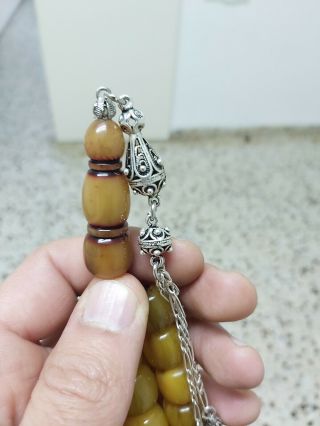 Antique German Bakelite Islamic Muslim Prayer 33 Beads 99gram Amber Old 3