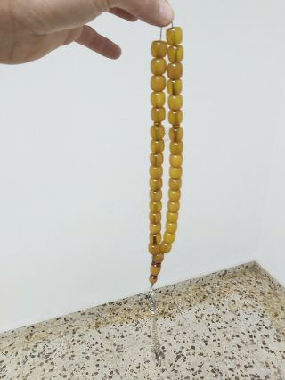 Antique German Bakelite Islamic Muslim Prayer 33 Beads 99gram Amber Old 6