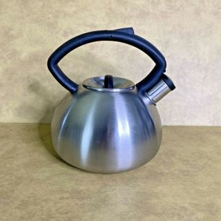 Vintage Copco Brushed Stainless Steel Whistling Tea Kettle 2.  3 Quart