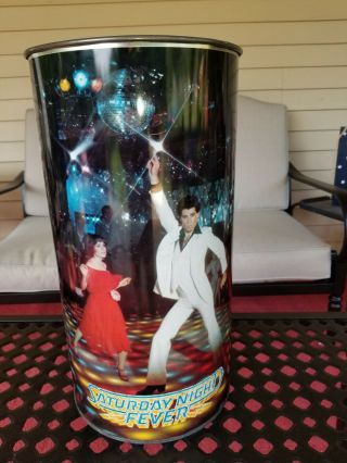 Very Rare Saturday Night Fever Trash Can With John Travolta Iconic Stance,  Disco