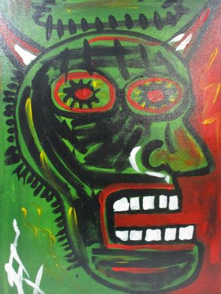 JEAN - MICHEL BASQUIAT MIXED MEDIA ON CANVAS SIGNED 1982 IN 2