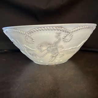 Vintage Western Cowboy Rodeo Theme Blue Glass Light Shade
