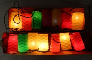 Vintage Lidco Riviera Lites Lantern Hanging String Swag Lights Mid Century Funky